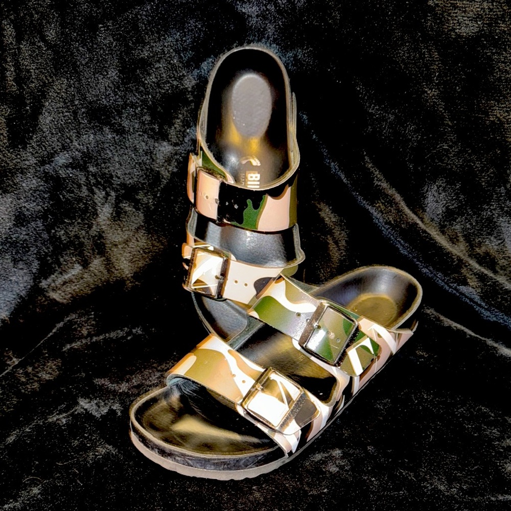 Valentino X Birkenstock Camo Arizona Sandals sz 38